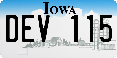 IA license plate DEV115