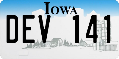 IA license plate DEV141