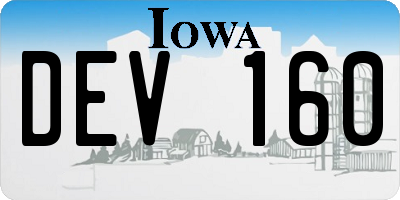 IA license plate DEV160