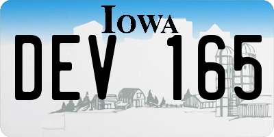 IA license plate DEV165
