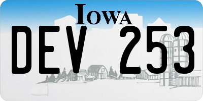 IA license plate DEV253