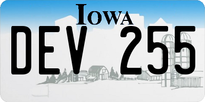 IA license plate DEV255