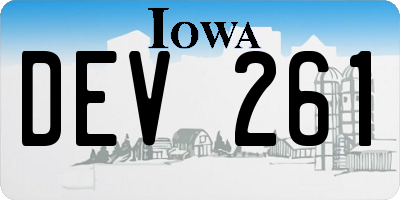 IA license plate DEV261