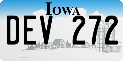 IA license plate DEV272