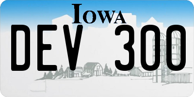 IA license plate DEV300