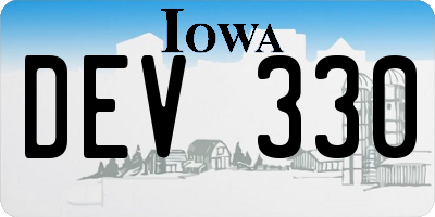 IA license plate DEV330