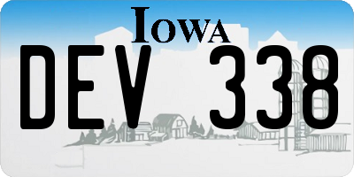 IA license plate DEV338