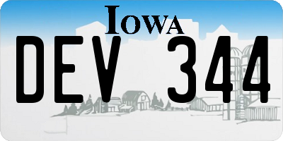 IA license plate DEV344