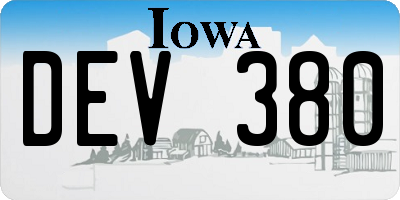 IA license plate DEV380