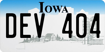 IA license plate DEV404