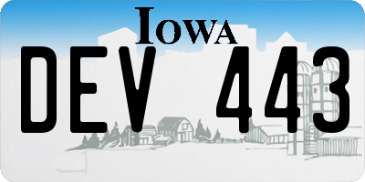 IA license plate DEV443