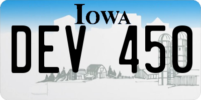 IA license plate DEV450