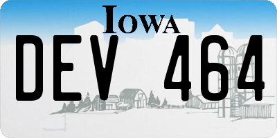 IA license plate DEV464