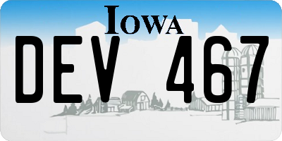 IA license plate DEV467