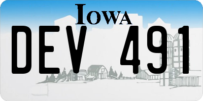 IA license plate DEV491