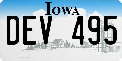 IA license plate DEV495