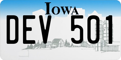 IA license plate DEV501