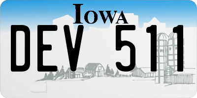 IA license plate DEV511