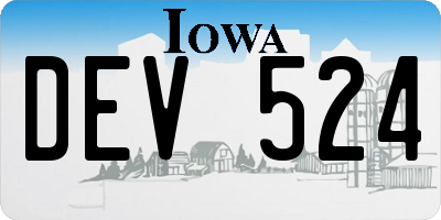 IA license plate DEV524