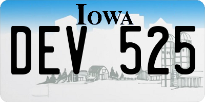 IA license plate DEV525