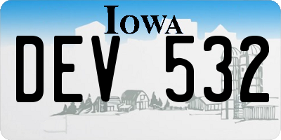 IA license plate DEV532
