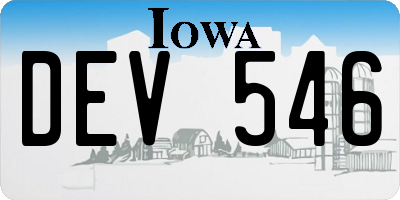 IA license plate DEV546