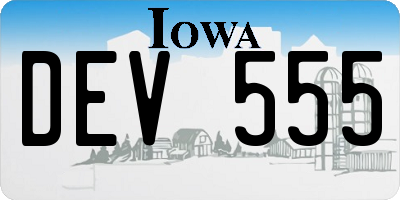 IA license plate DEV555
