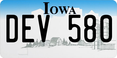 IA license plate DEV580