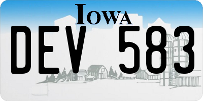 IA license plate DEV583