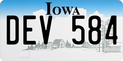IA license plate DEV584