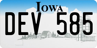 IA license plate DEV585