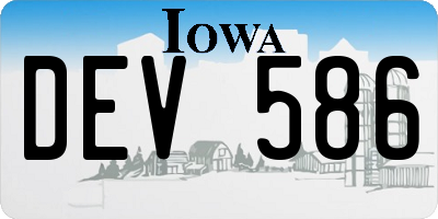 IA license plate DEV586