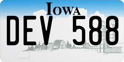 IA license plate DEV588