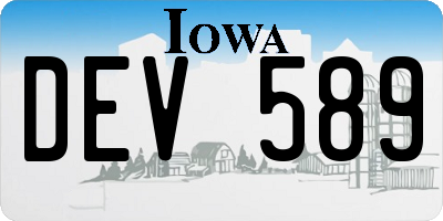 IA license plate DEV589