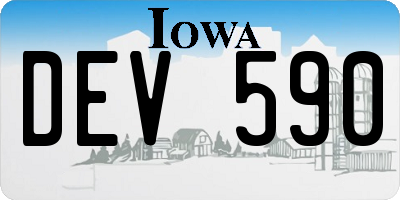 IA license plate DEV590