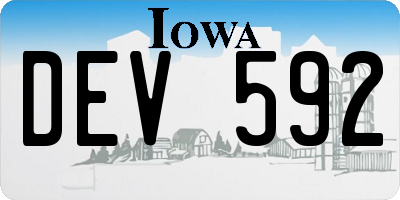 IA license plate DEV592