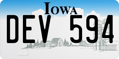 IA license plate DEV594