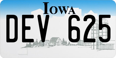 IA license plate DEV625