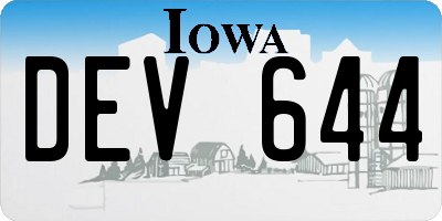 IA license plate DEV644