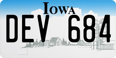 IA license plate DEV684