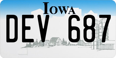 IA license plate DEV687
