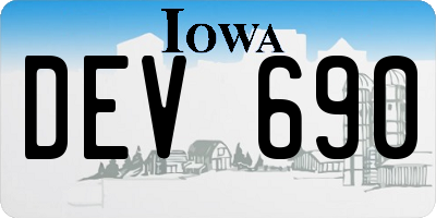 IA license plate DEV690