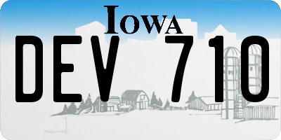 IA license plate DEV710