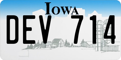 IA license plate DEV714