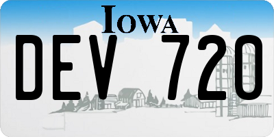 IA license plate DEV720