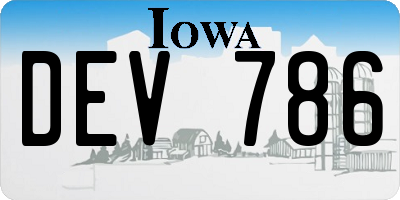 IA license plate DEV786