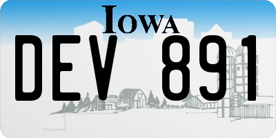 IA license plate DEV891