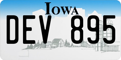 IA license plate DEV895