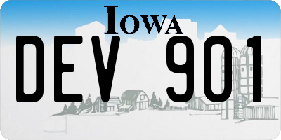 IA license plate DEV901