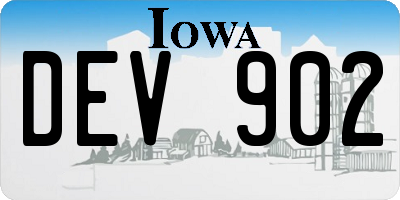 IA license plate DEV902